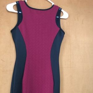 Maroon&black bodycon dress with mesh detail
